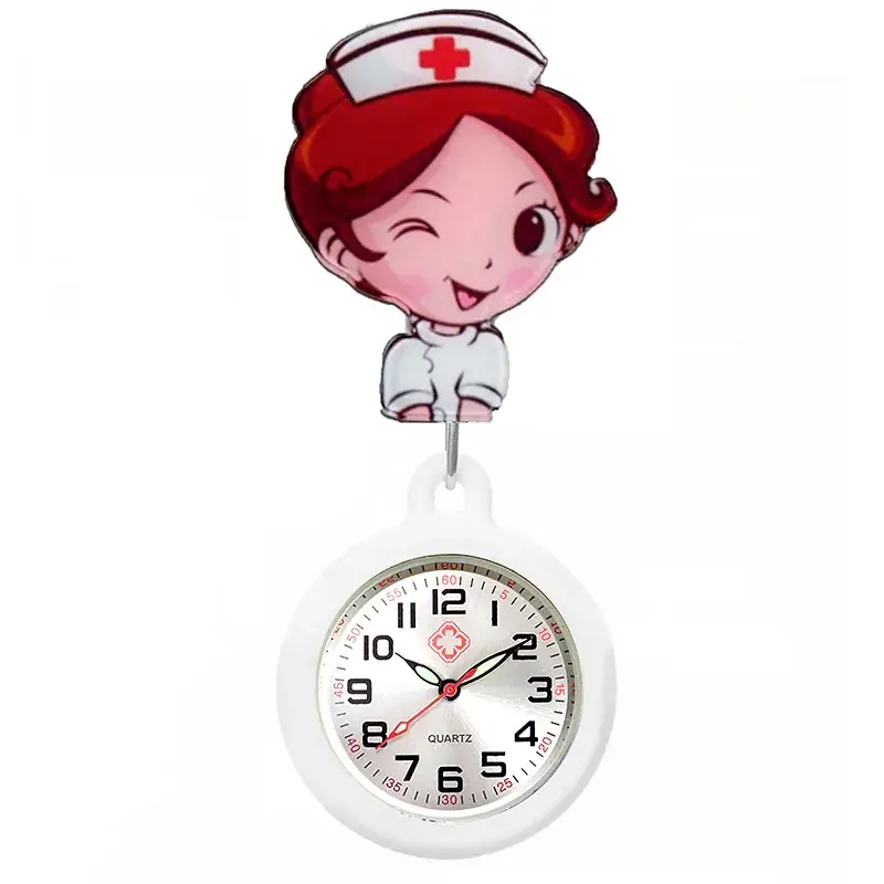 Colorful Nurse Pocket Watch with Flower Design - Image 81