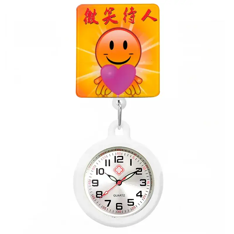 Colorful Nurse Pocket Watch with Flower Design - Image 82