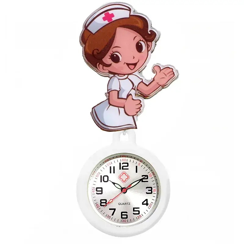 Colorful Nurse Pocket Watch with Flower Design - Image 84