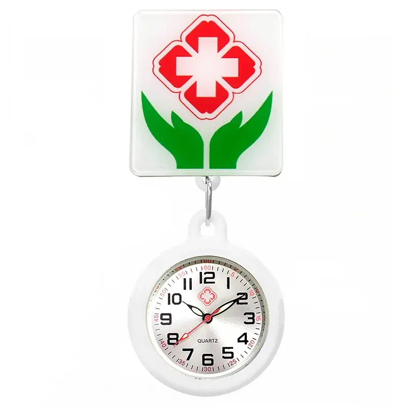 Colorful Nurse Pocket Watch with Flower Design - Image 88