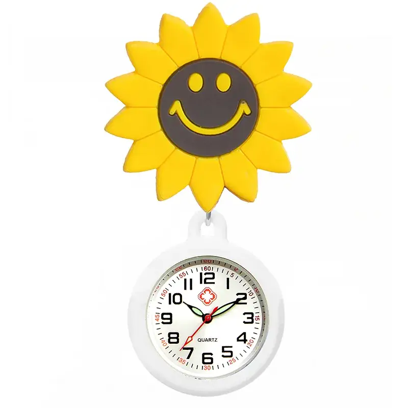 Colorful Nurse Pocket Watch with Flower Design - Image 90