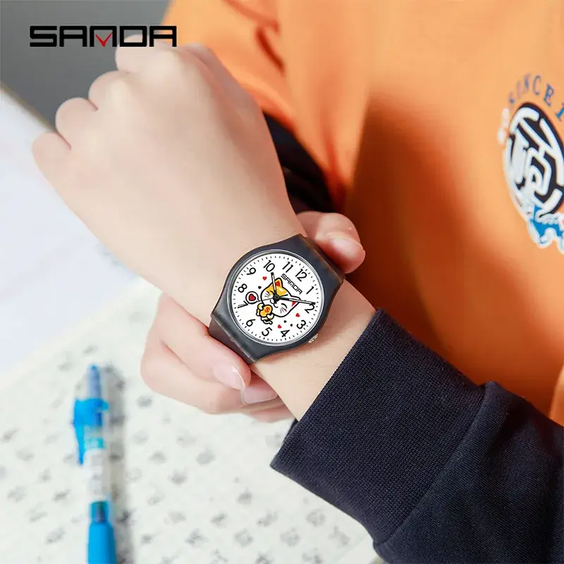 Sanda Cartoon Cat Digital Watch for Kids Waterproof - Image 11