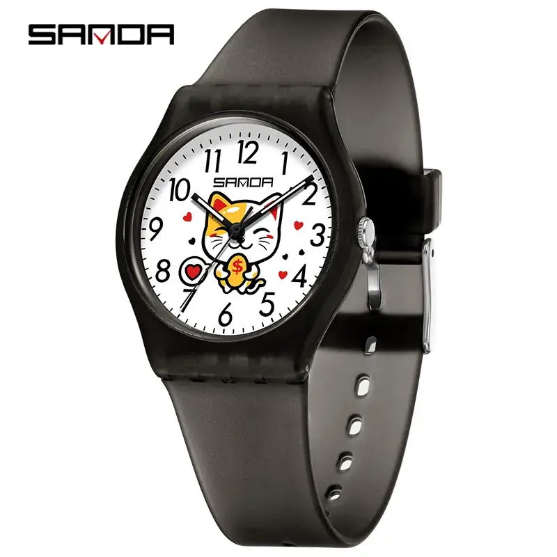 Sanda Cartoon Cat Digital Watch for Kids Waterproof - Image 6
