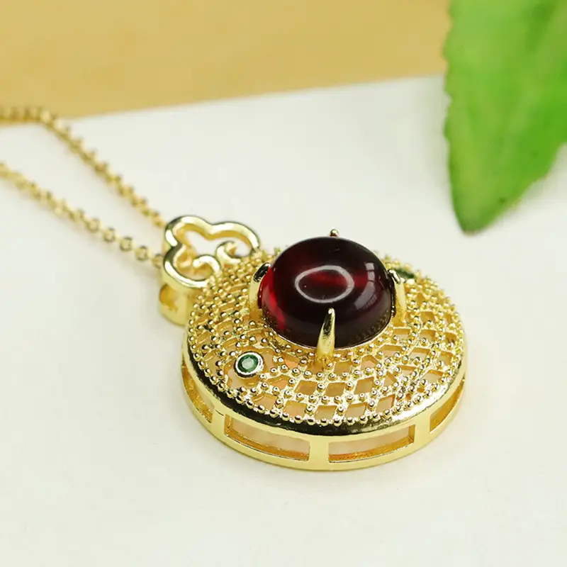 Aiyu Natural Amber Pendant Necklace for Women - Image 5