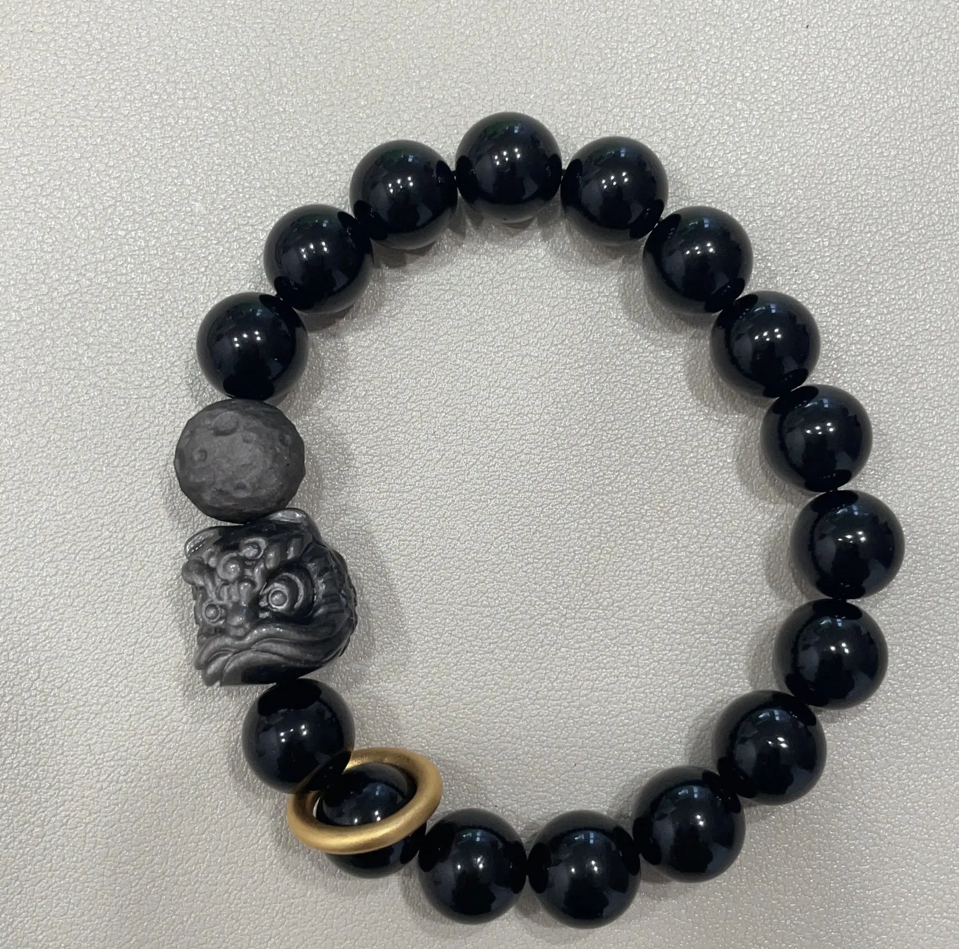 Obsidian Lion Awakening Silver Obsidian Gift Transfer Bracelet — feature 6