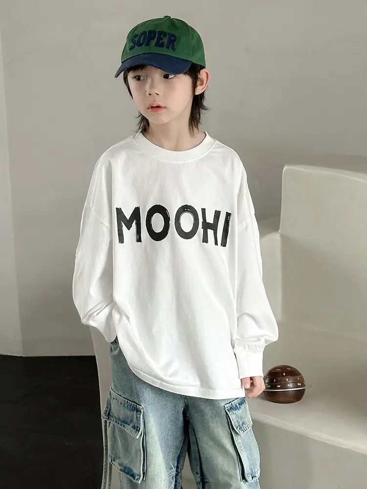 Boys Long Sleeve T-Shirt White MOOHI 2025 - Image 2