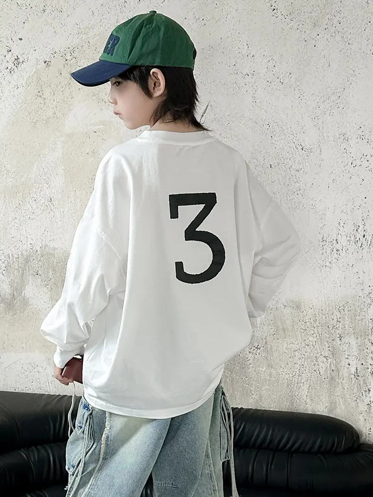 Boys Long Sleeve T-Shirt White MOOHI 2025 - Image 3