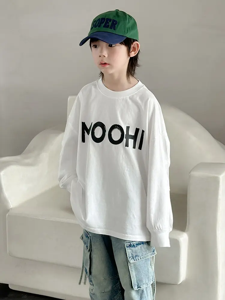 Boys Long Sleeve T-Shirt White MOOHI 2025 - Image 4