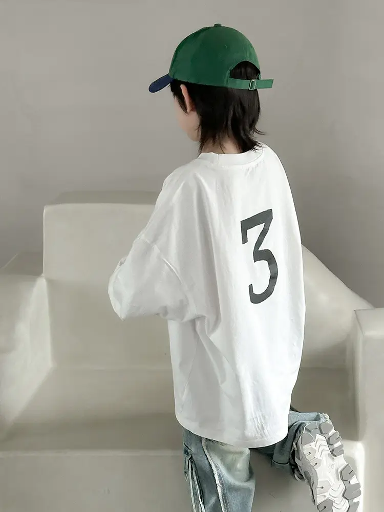 Boys Long Sleeve T-Shirt White MOOHI 2025 - Image 6