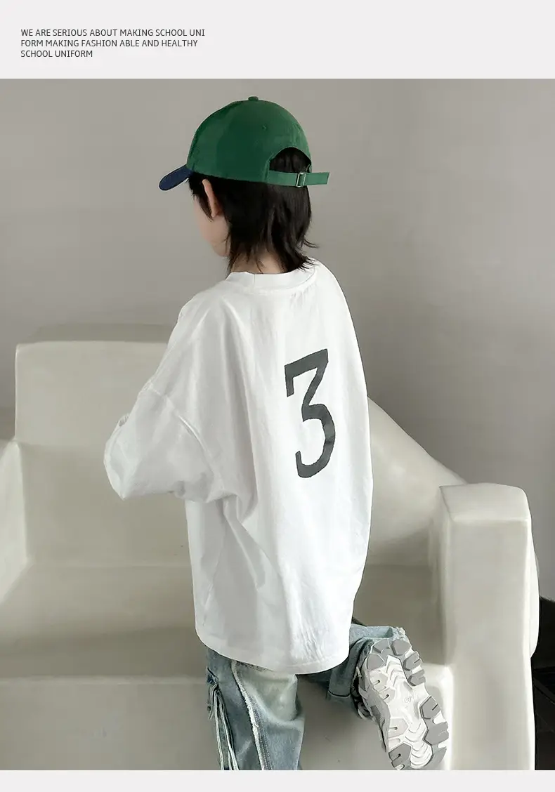 Boys Long Sleeve T-Shirt White MOOHI 2025 — feature 10