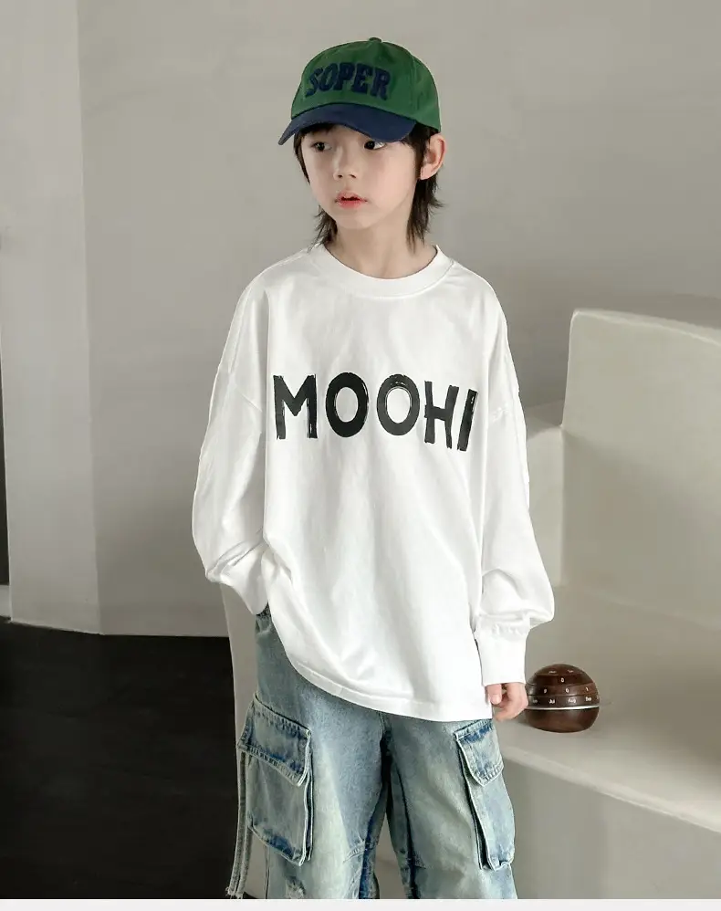 Boys Long Sleeve T-Shirt White MOOHI 2025 — feature 11