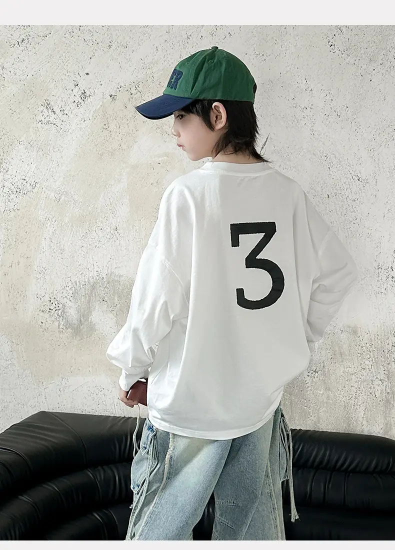 Boys Long Sleeve T-Shirt White MOOHI 2025 — feature 14