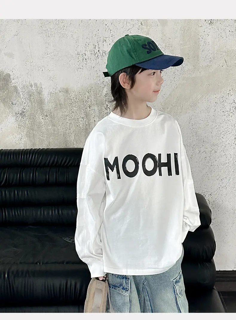Boys Long Sleeve T-Shirt White MOOHI 2025 — feature 15