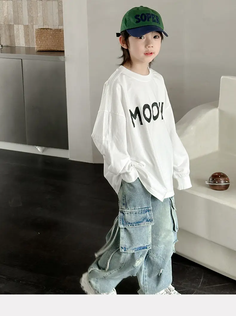 Boys Long Sleeve T-Shirt White MOOHI 2025 — feature 16