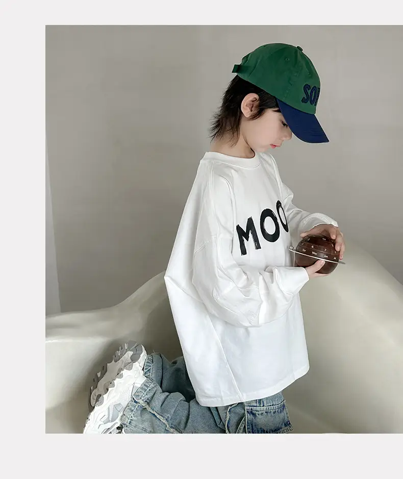Boys Long Sleeve T-Shirt White MOOHI 2025 — feature 17