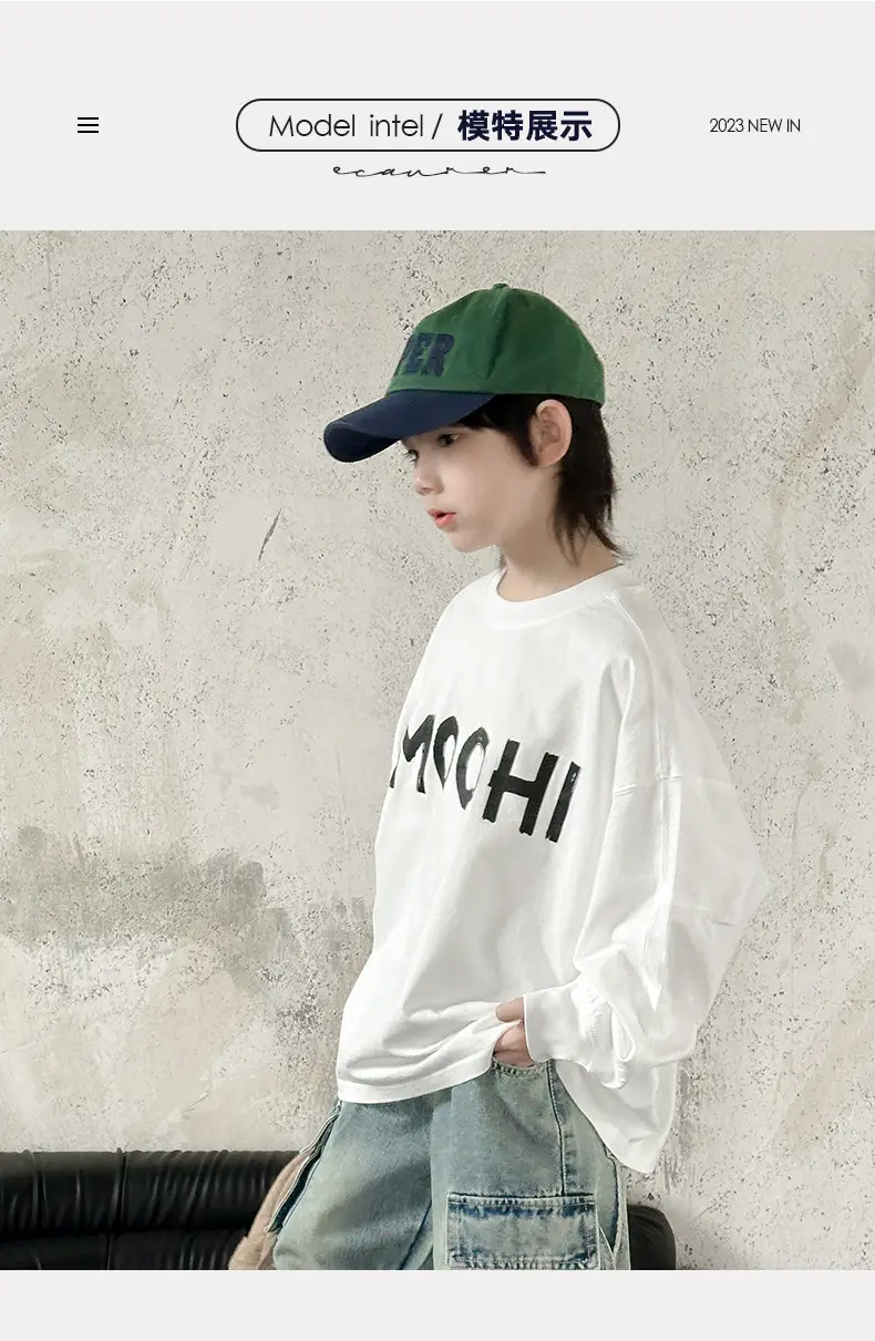 Boys Long Sleeve T-Shirt White MOOHI 2025 — feature 8