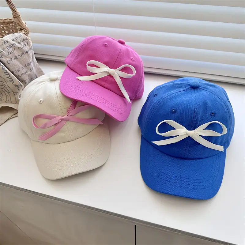 Lilac Bow Cap for Girls Sun Protection - Image 8