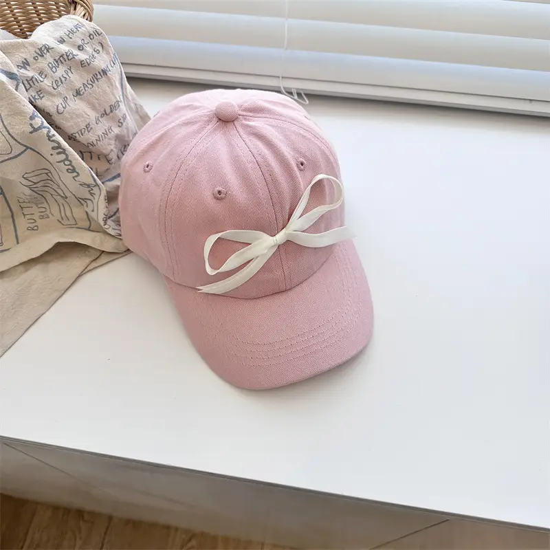 Lilac Bow Cap for Girls Sun Protection - Image 9