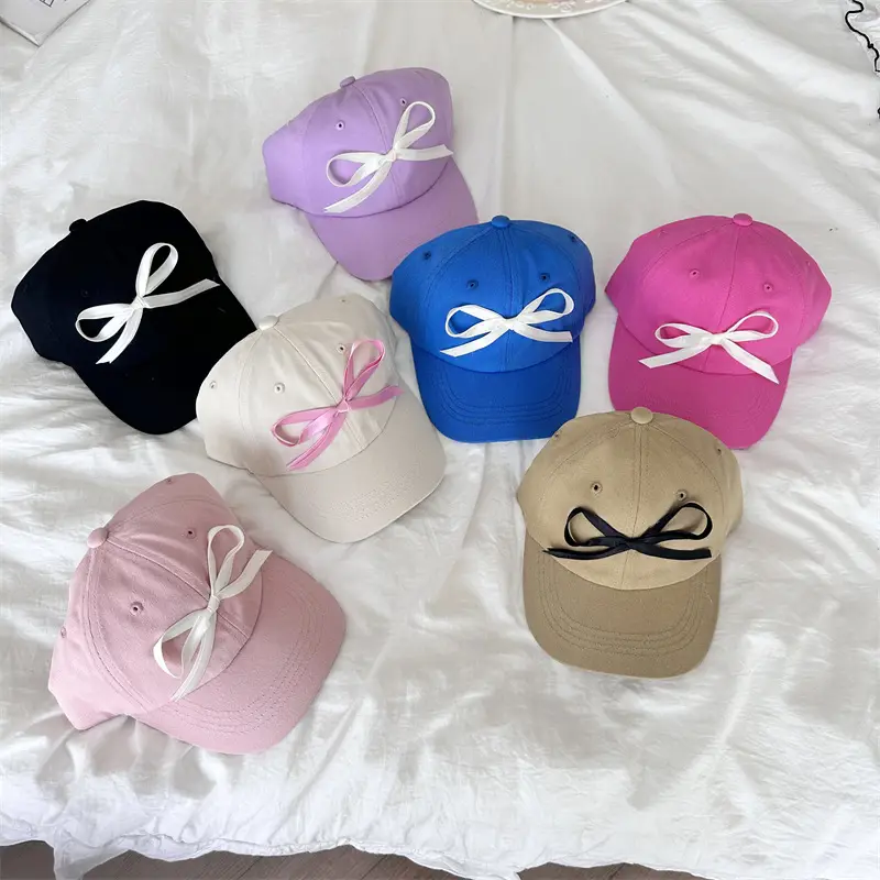 Lilac Bow Cap for Girls Sun Protection - Image 10