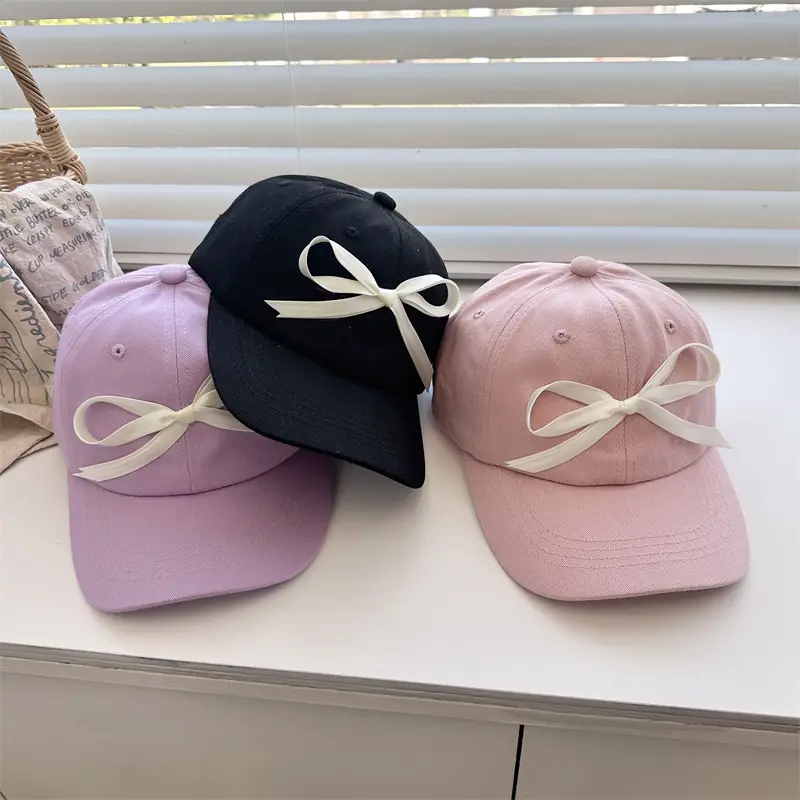 Lilac Bow Cap for Girls Sun Protection - Image 11