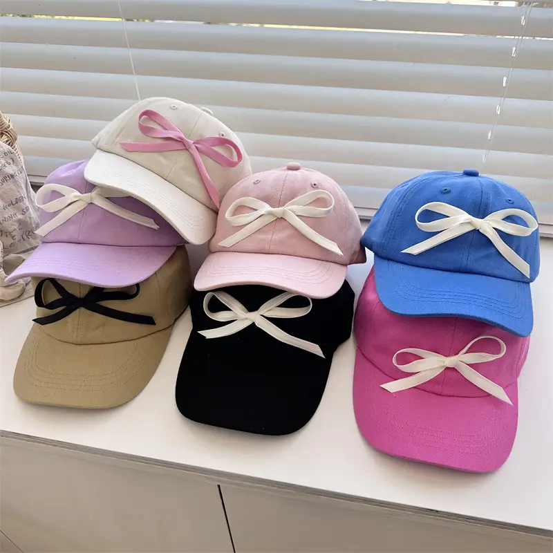 Lilac Bow Cap for Girls Sun Protection — feature 3