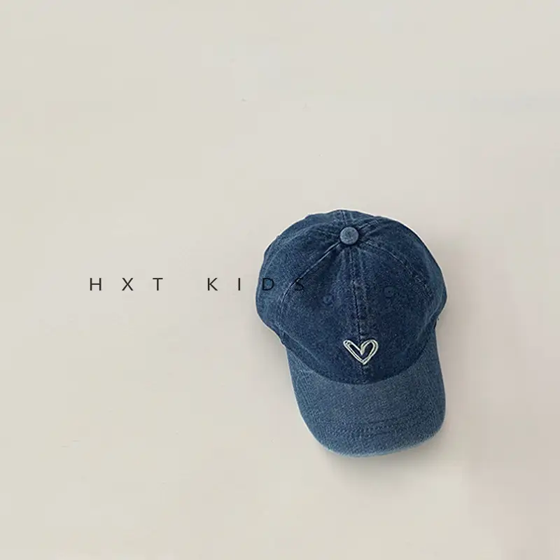 Children's Blue Embroidered Baseball Cap - Image 3