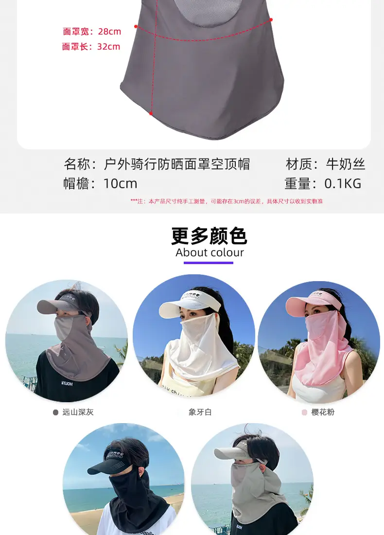 Summer Face Mask Shawl Neck Sun Hat for Men Women — feature 11