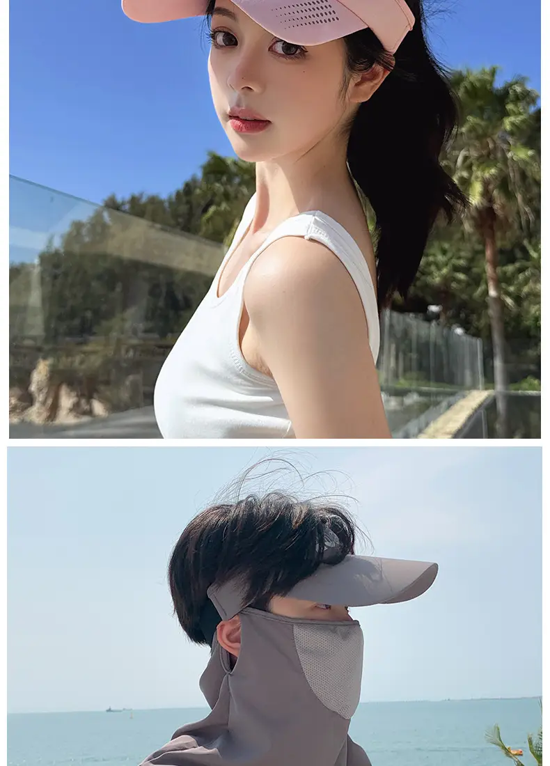 Summer Face Mask Shawl Neck Sun Hat for Men Women — feature 16