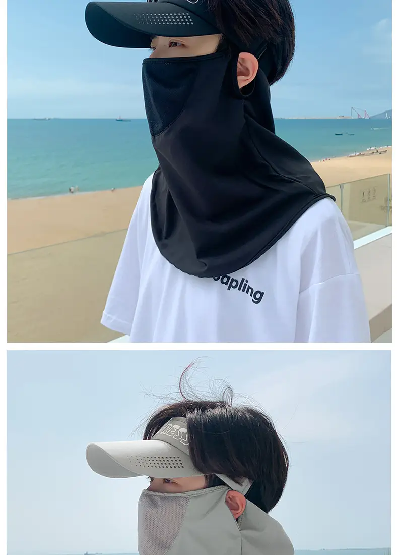 Summer Face Mask Shawl Neck Sun Hat for Men Women — feature 18