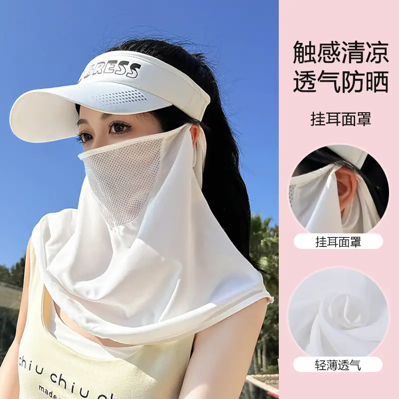 Summer Face Mask Shawl Neck Sun Hat for Men Women - Image 2