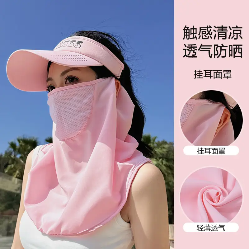 Summer Face Mask Shawl Neck Sun Hat for Men Women - Image 3