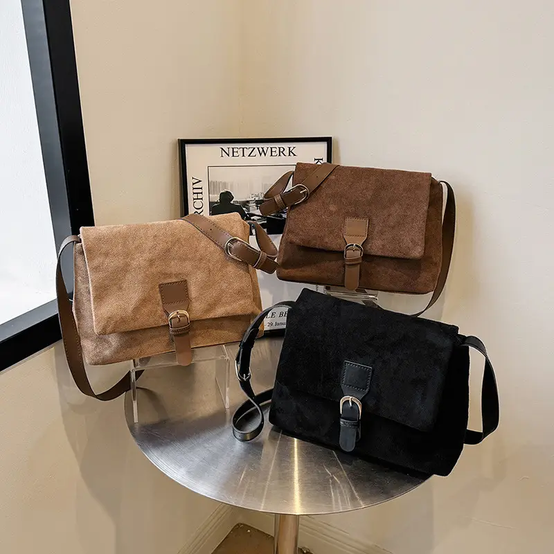 Women's Vintage Frosted Shoulder Crossbody Bag Brown 2025 - Image 4