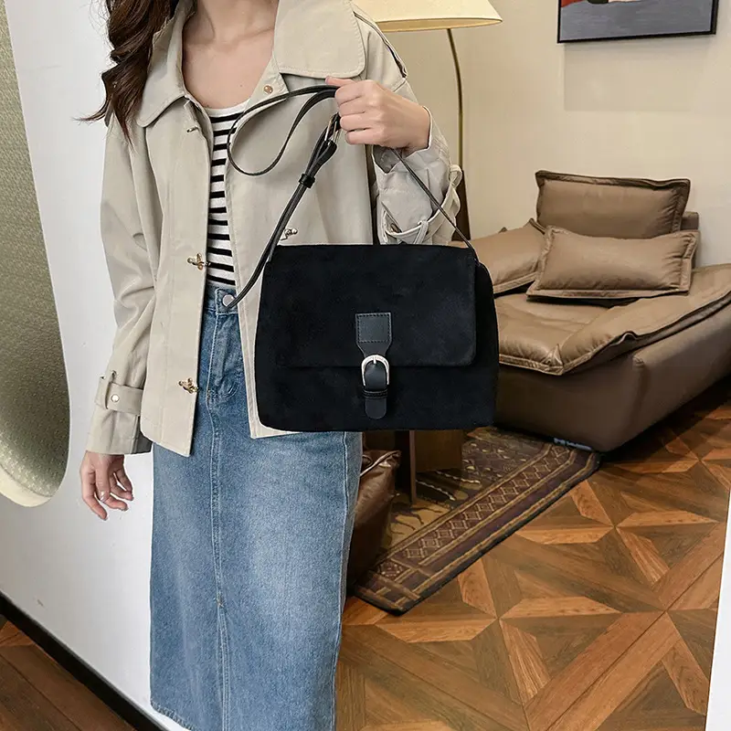 Women's Vintage Frosted Shoulder Crossbody Bag Brown 2025 - Image 7