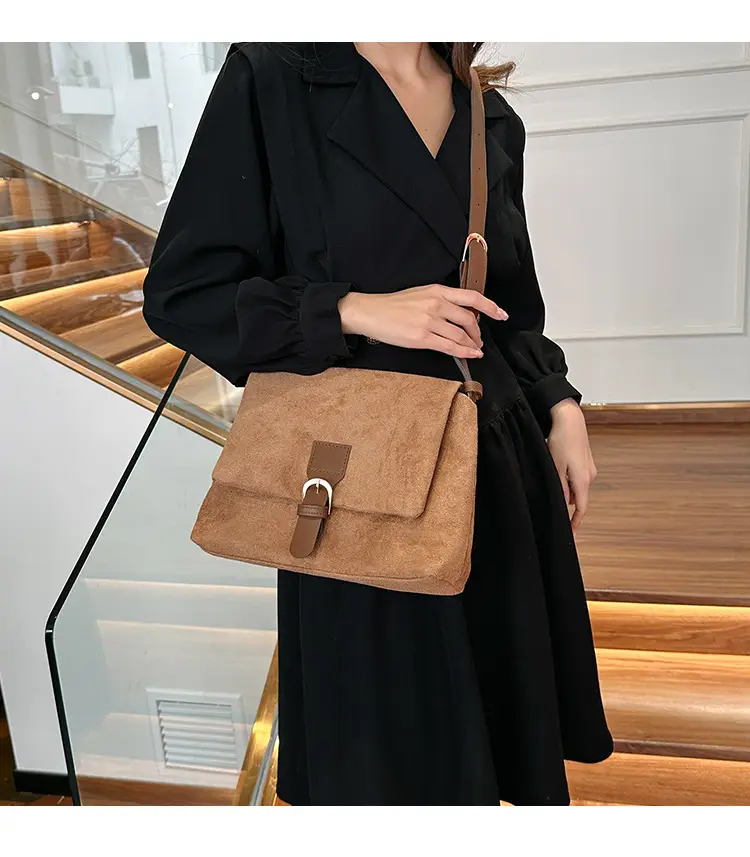 Women's Vintage Frosted Shoulder Crossbody Bag Brown 2025 — feature 1