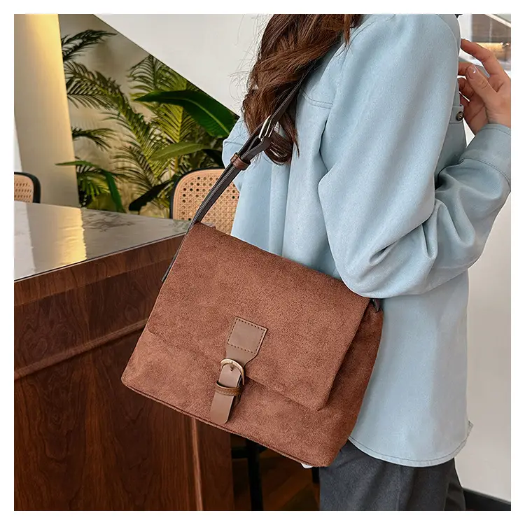 Women's Vintage Frosted Shoulder Crossbody Bag Brown 2025 — feature 19