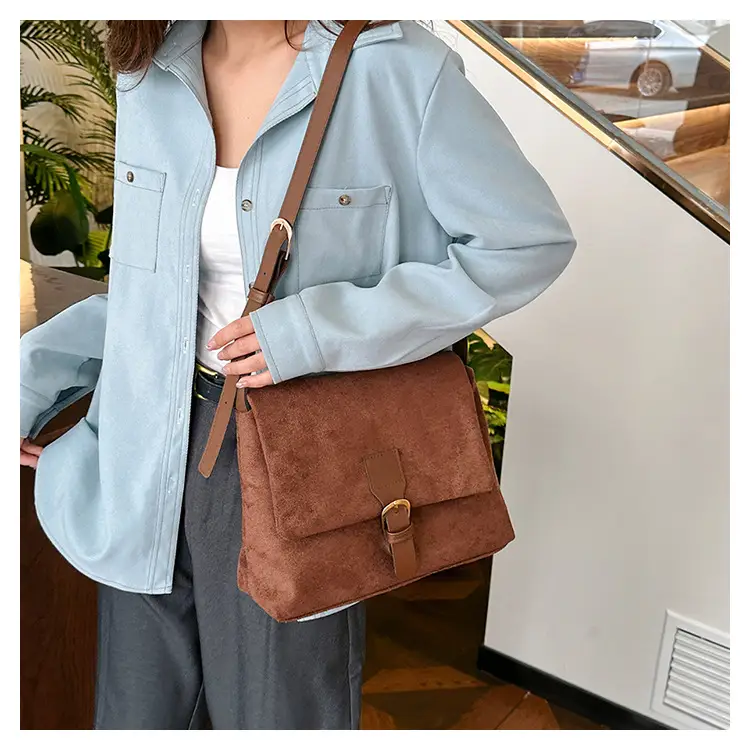 Women's Vintage Frosted Shoulder Crossbody Bag Brown 2025 — feature 20