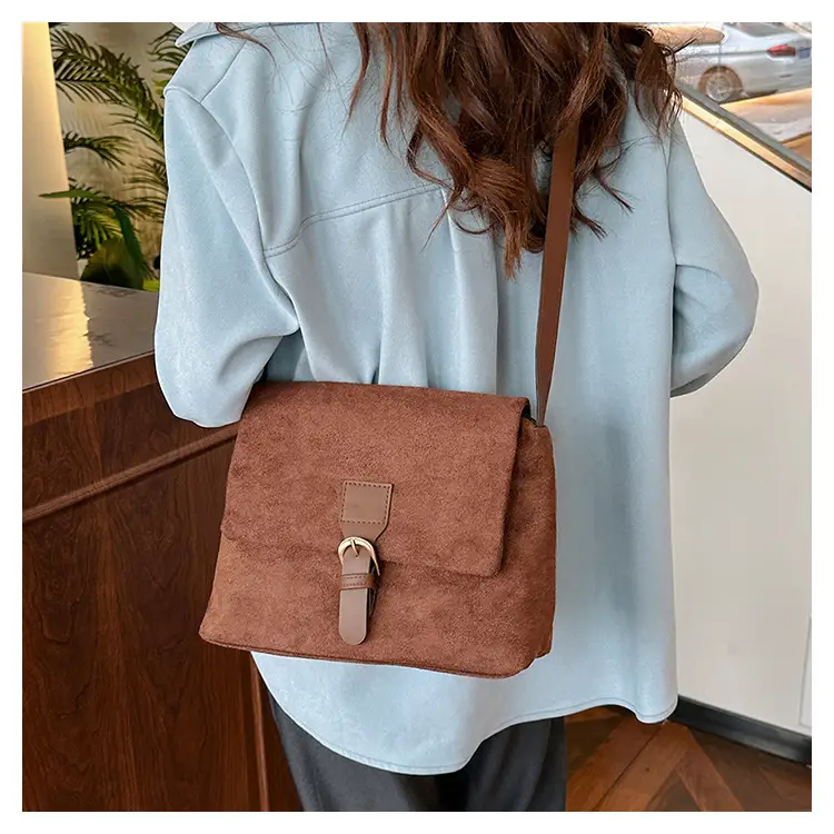 Women's Vintage Frosted Shoulder Crossbody Bag Brown 2025 — feature 22