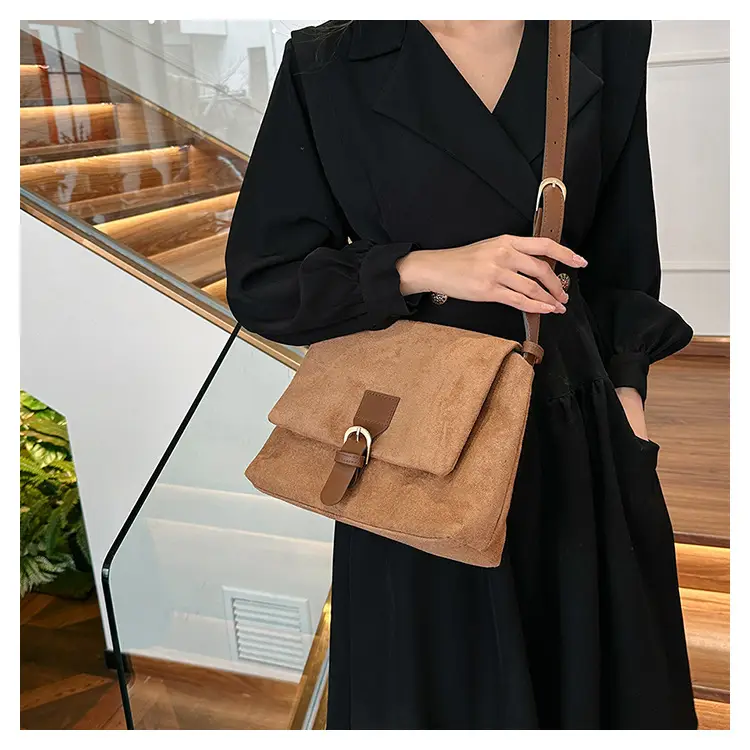 Women's Vintage Frosted Shoulder Crossbody Bag Brown 2025 — feature 26