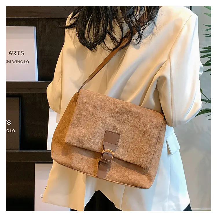 Women's Vintage Frosted Shoulder Crossbody Bag Brown 2025 — feature 29