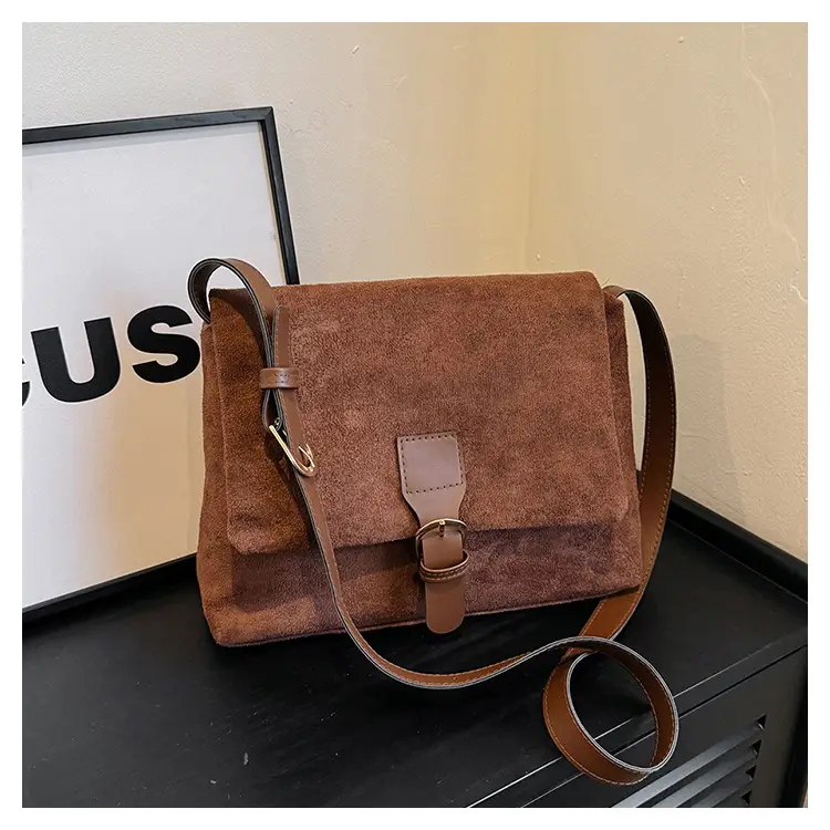 Women's Vintage Frosted Shoulder Crossbody Bag Brown 2025 — feature 36