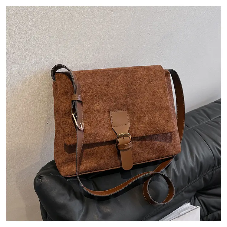 Women's Vintage Frosted Shoulder Crossbody Bag Brown 2025 — feature 40