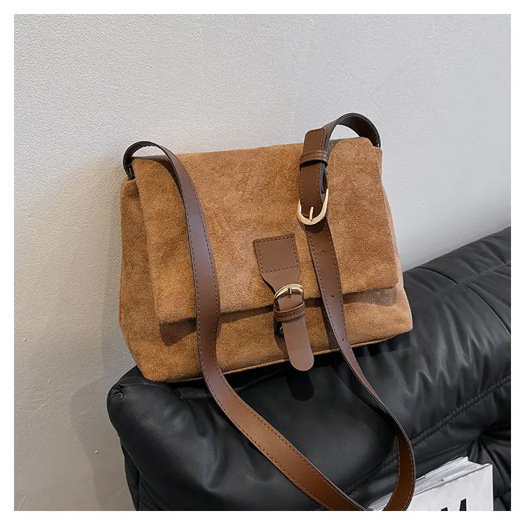 Women's Vintage Frosted Shoulder Crossbody Bag Brown 2025 — feature 42