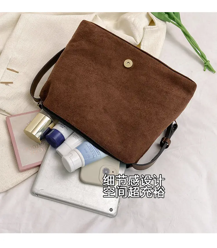 Women's Vintage Frosted Shoulder Crossbody Bag Brown 2025 — feature 7