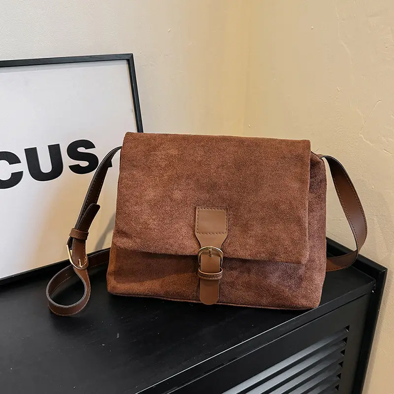 Women's Vintage Frosted Shoulder Crossbody Bag Brown 2025 - Image 2