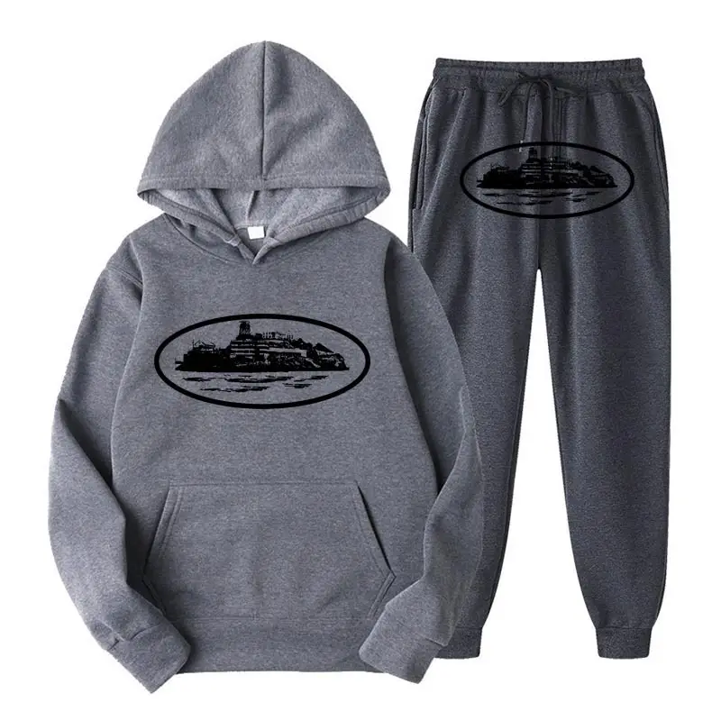 Women Navy Hoodie Pants Set Hip Hop Casual Winter - Image 12