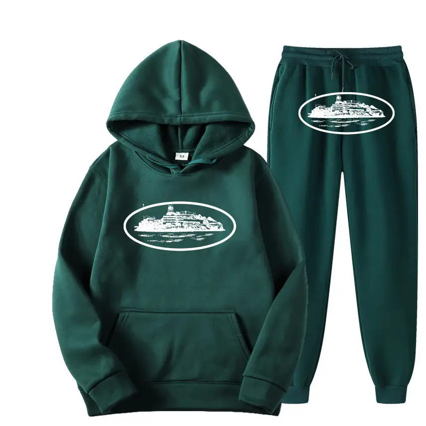 Women Navy Hoodie Pants Set Hip Hop Casual Winter - Image 11