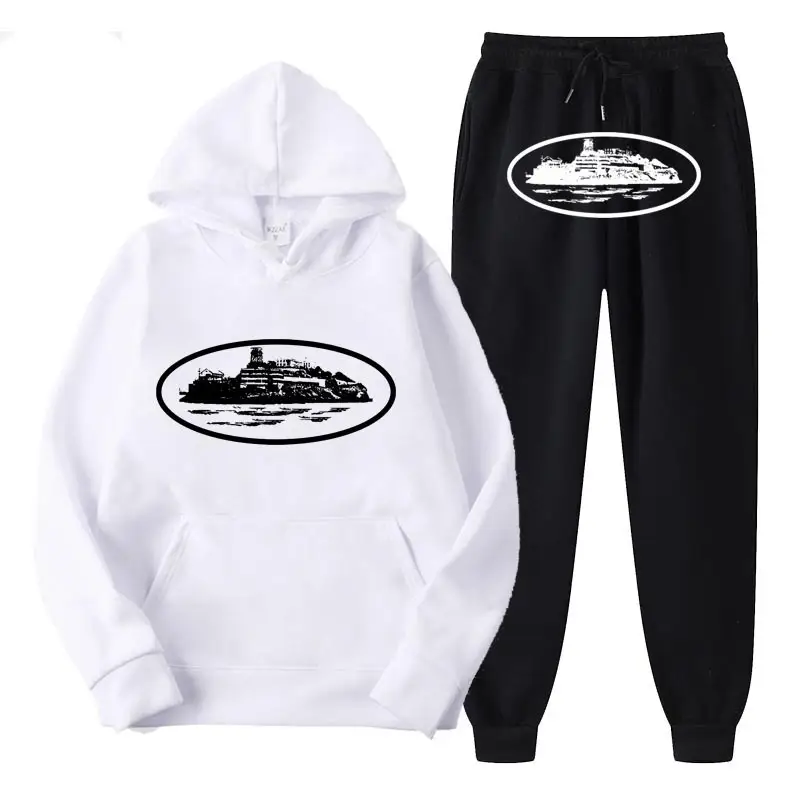 Women Navy Hoodie Pants Set Hip Hop Casual Winter - Image 14