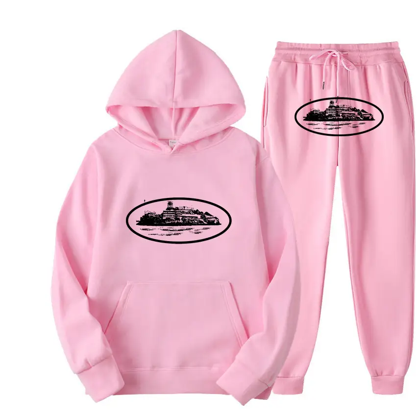 Women Navy Hoodie Pants Set Hip Hop Casual Winter - Image 19