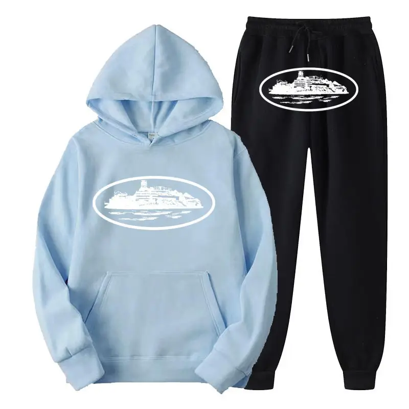 Women Navy Hoodie Pants Set Hip Hop Casual Winter - Image 20