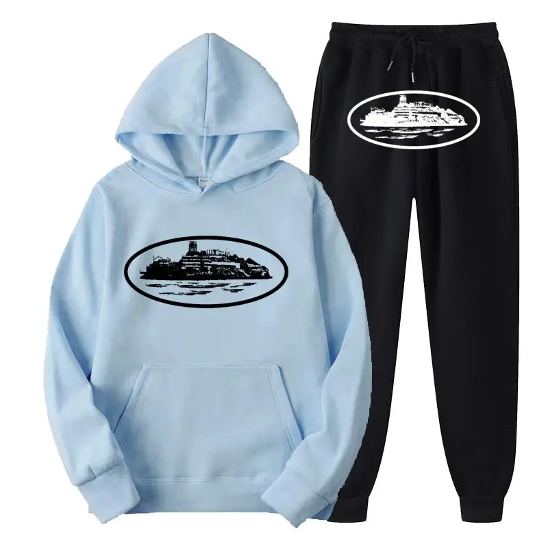 Women Navy Hoodie Pants Set Hip Hop Casual Winter - Image 22